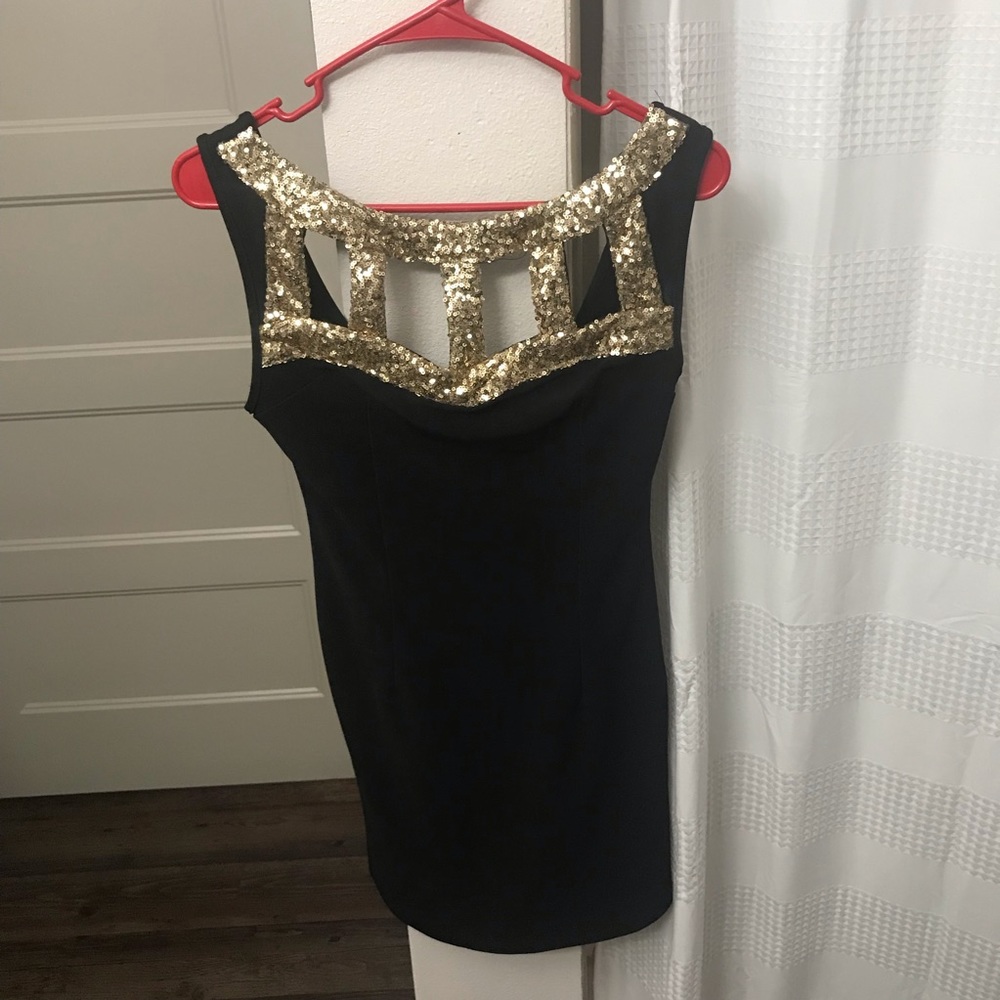 Gold sequin bodycon minidress